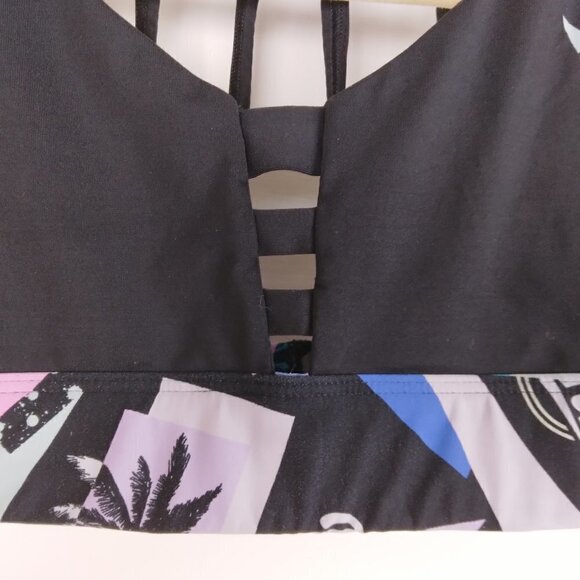 PINK Victoria's Secret | Black Print Strappy Ultimate Sports Bra | Size XS - Picture 2 of 4